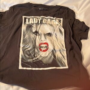 torrid Black Lady Gaga Graphic Tee with Red Accent